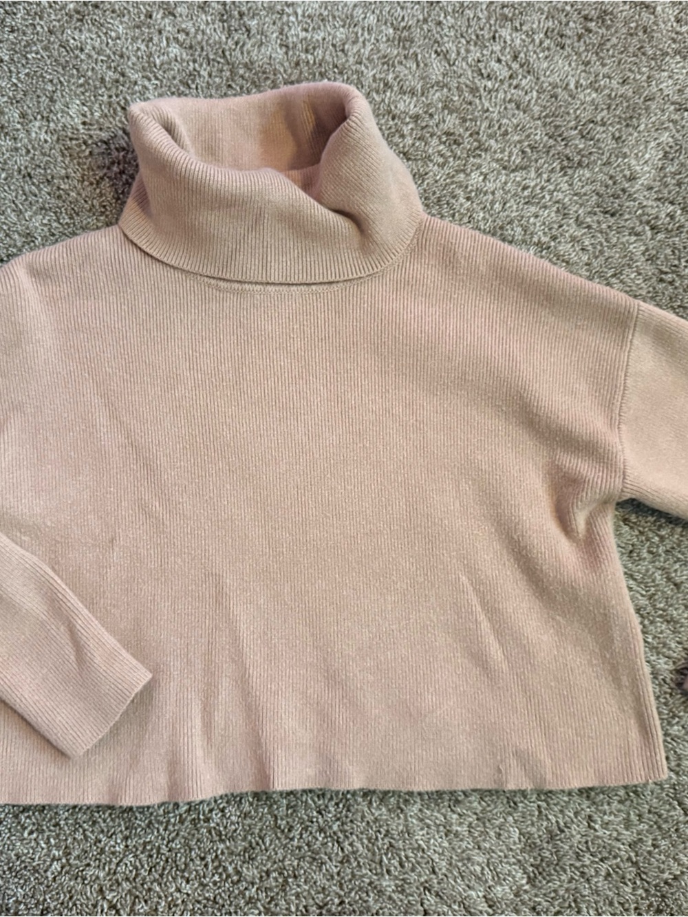 Vici Blush Pink Cropped Turtleneck Sweater